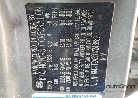 2011 Kia Soul + z USA, uszkodzony, nr VIN KNDJT2A25B7248889